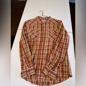 Levis Men’s Plaid Button Down sz X-Large XL orange